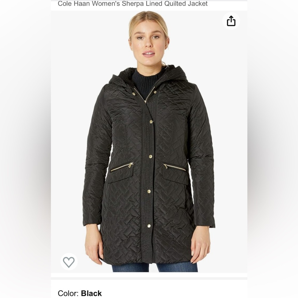 Cole Haan Quilted Longline Fleece Jacket (S/P)